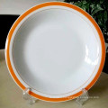 color glazed ceramic plate round shape